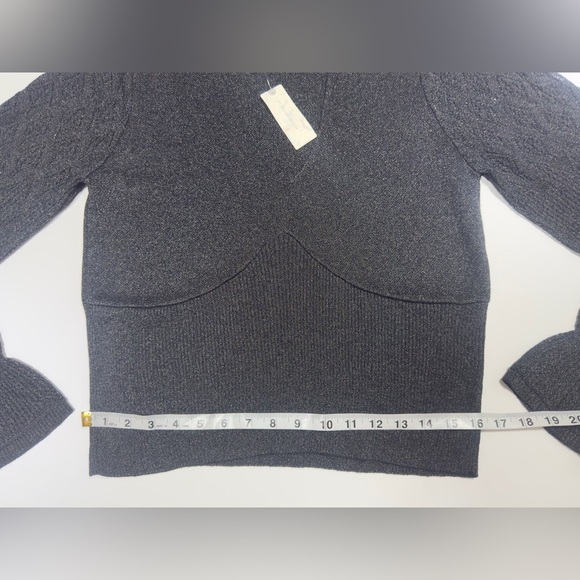 Anthropologie Glossy Black Wrap blouse 🖤✨
*NEW WITH TAGS 🏷️ - Picture 3 of 12